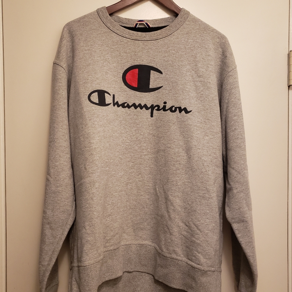 Champion Gray Crewneck Sweatshirt Men SIZE LARGE
